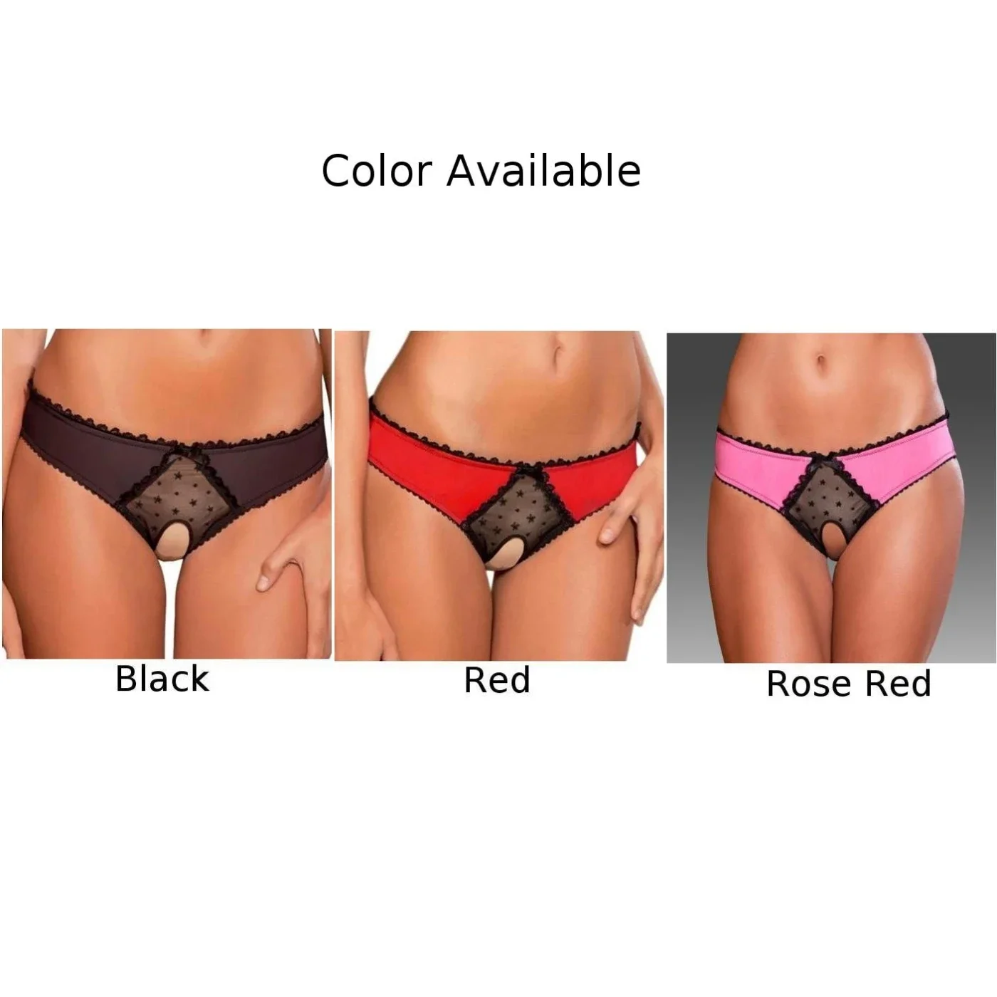 Womens Low Waist See Through Briefs Lace Open Crotch Underwear Female Bowknot Hollow Panties Crotchless Exotic Underpants