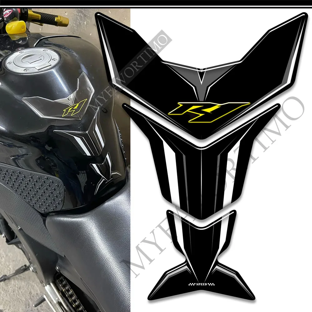 For YAMAHA YZF-R1 YZFR1 YZF R1 R 1000 Motorcycle Tank Pad Stickers Emblem Logo Gas Fuel Oil Kit Knee Decals Protector