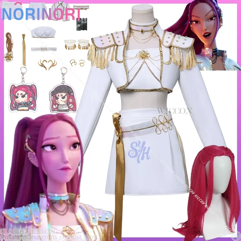 

Mira Cosplay Costume Huntrix WHAT IT SOUNDS LIKE Stage Uniform Kpop Demon White Korea Idol Sexy Mini Dress Halloween 코스프레