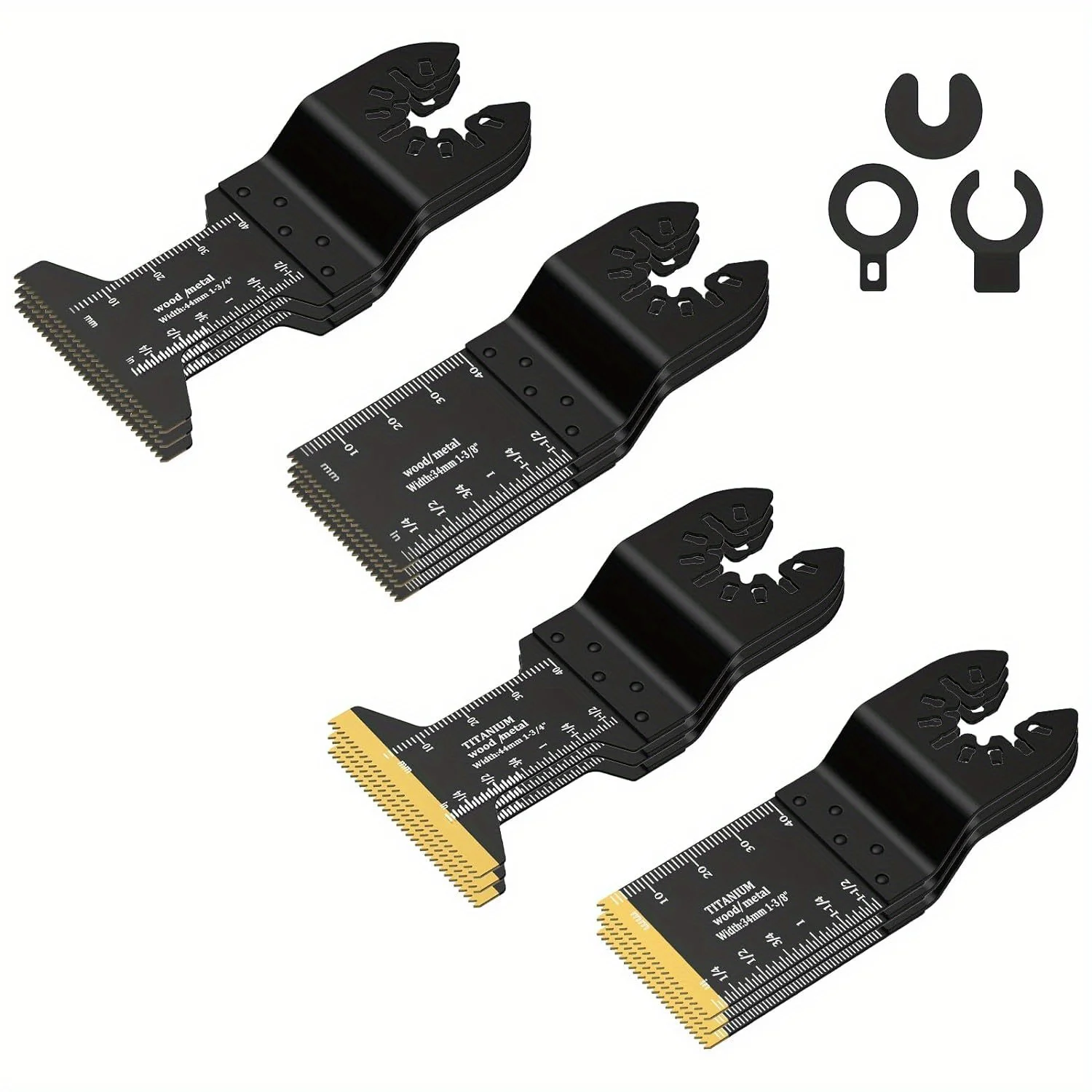12PCS Titanium Oscillating Multitool Blades Set Metal-Cutting Multitool Blade Kit Wood Nail Trimmer with Milwaukee,Ryobi,Dewalt