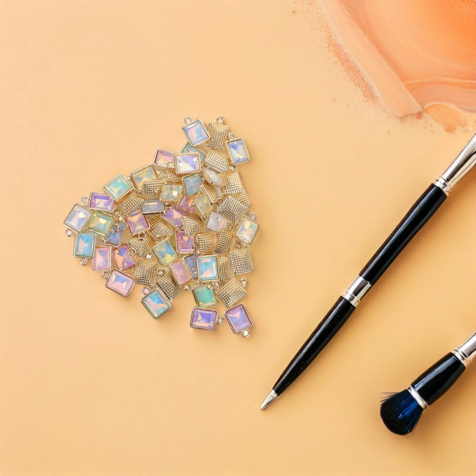 

50Pcs Crystal Pendants Charms Square Design Sparkling Light Refracting DIY Jewelry Making Supplies Necklace Bracelet Earrings