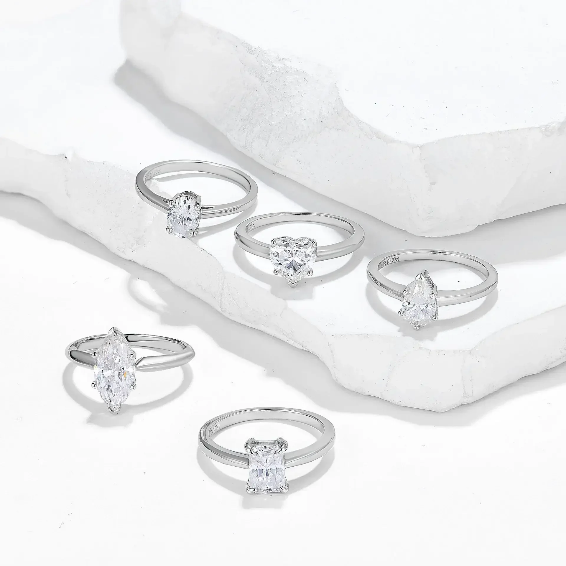 LinkerLove 1/2 карата кольцо с муассанитом пасьянс с бриллиантом обручальное кольцо из стерлингового серебра S925 обручальное кольцо для женщин юбилейный драгоценный камень