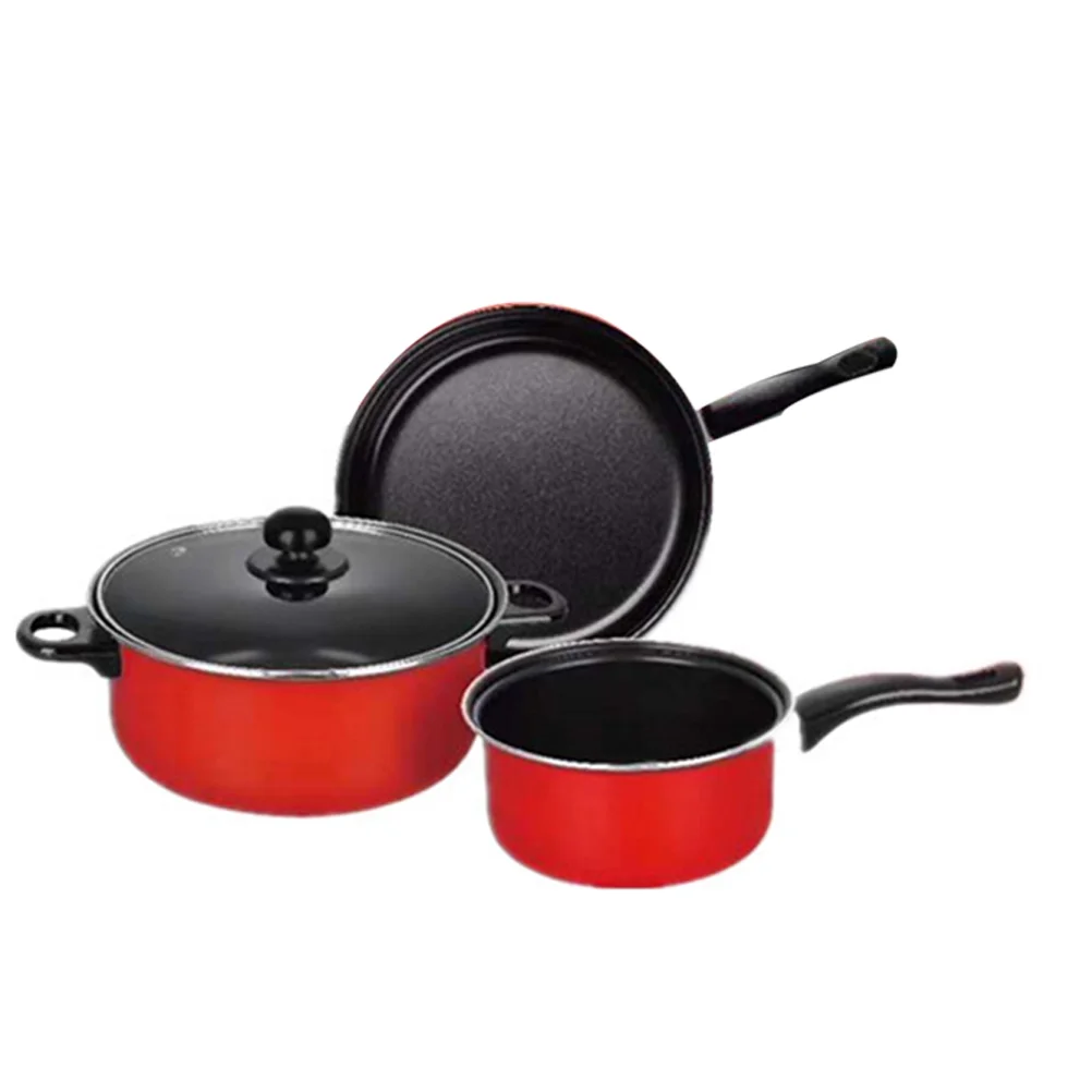 

3Pcs Cookware Set Cooking Pans Nonstick Frying Kitchen Steak Pots Non-stick Frying Pan Soup Pot Milk Pan Tool Kitchen Utensil