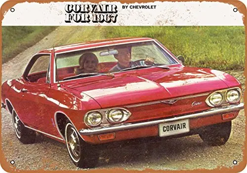 Metal Sign - 1967 Chevy Corvair - Vintage Look Wall Decor for Cafe beer Bar Decoration Crafts