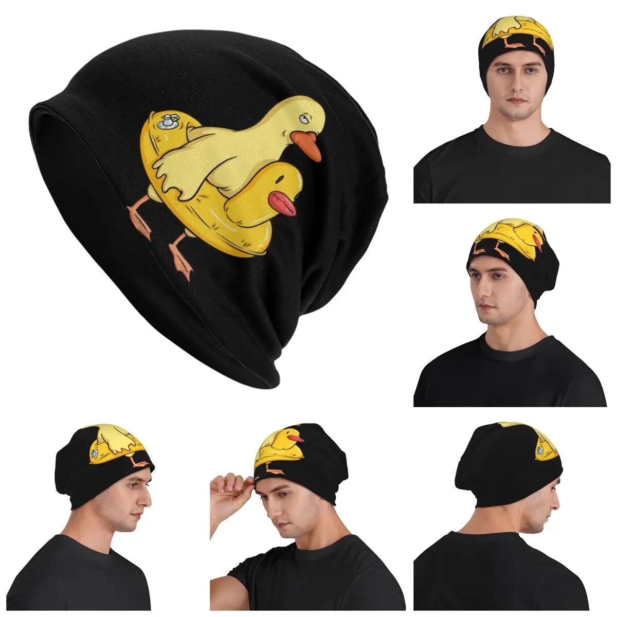 

Double Duck Warm Knitted Cap Hip Hop Bonnet Hat Autumn Winter Outdoor Beanies Hats for Men Women Adult
