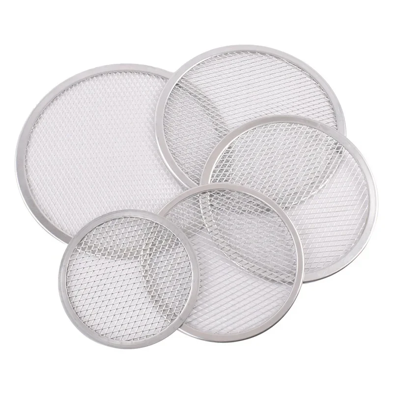 6/7/8/9/10 inches Aluminum Seamless Pizza Baking Screens Round Pizza Mesh Baking Tray Aluminum Alloy Pizza Pan with Holes