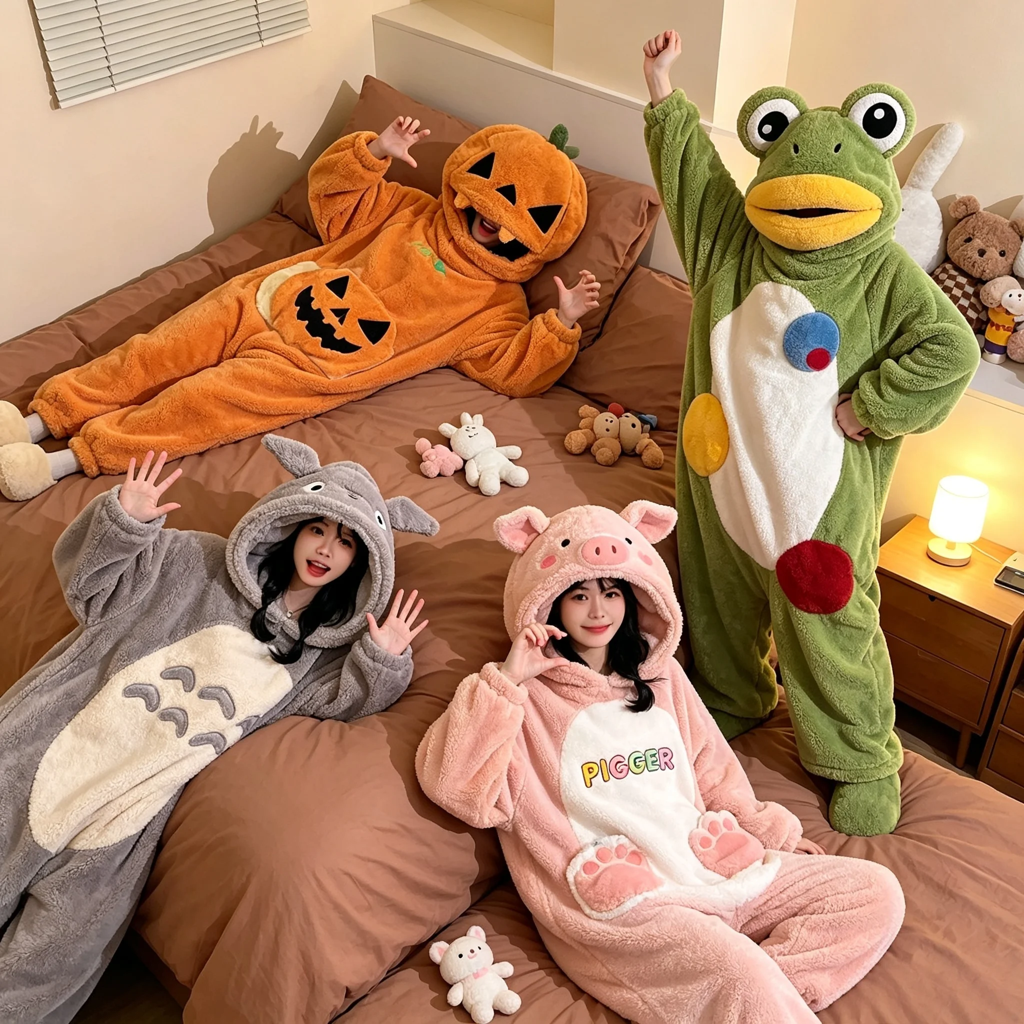 cartoon-onesie-pajamas-fleece-soft-warm-couple-sleepwear-autumn-winter-casual-home-loungewear-halloween-cosplay-costume