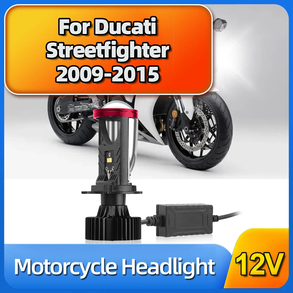 For Ducati Streetfighter 2009 2010 2011 2012 2013 2014 2015 Motorcycle 30000LM H4 Bi-LED Headlight Bulb Moto Mini Projector Lens