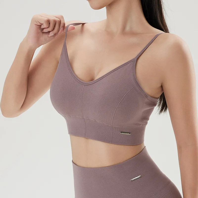 Women Seamless Sports Yoga Bras Adjustable Straps Workout Underwear Padded Running Tank Tops Elastic Gym Fitness Vest Sportwear