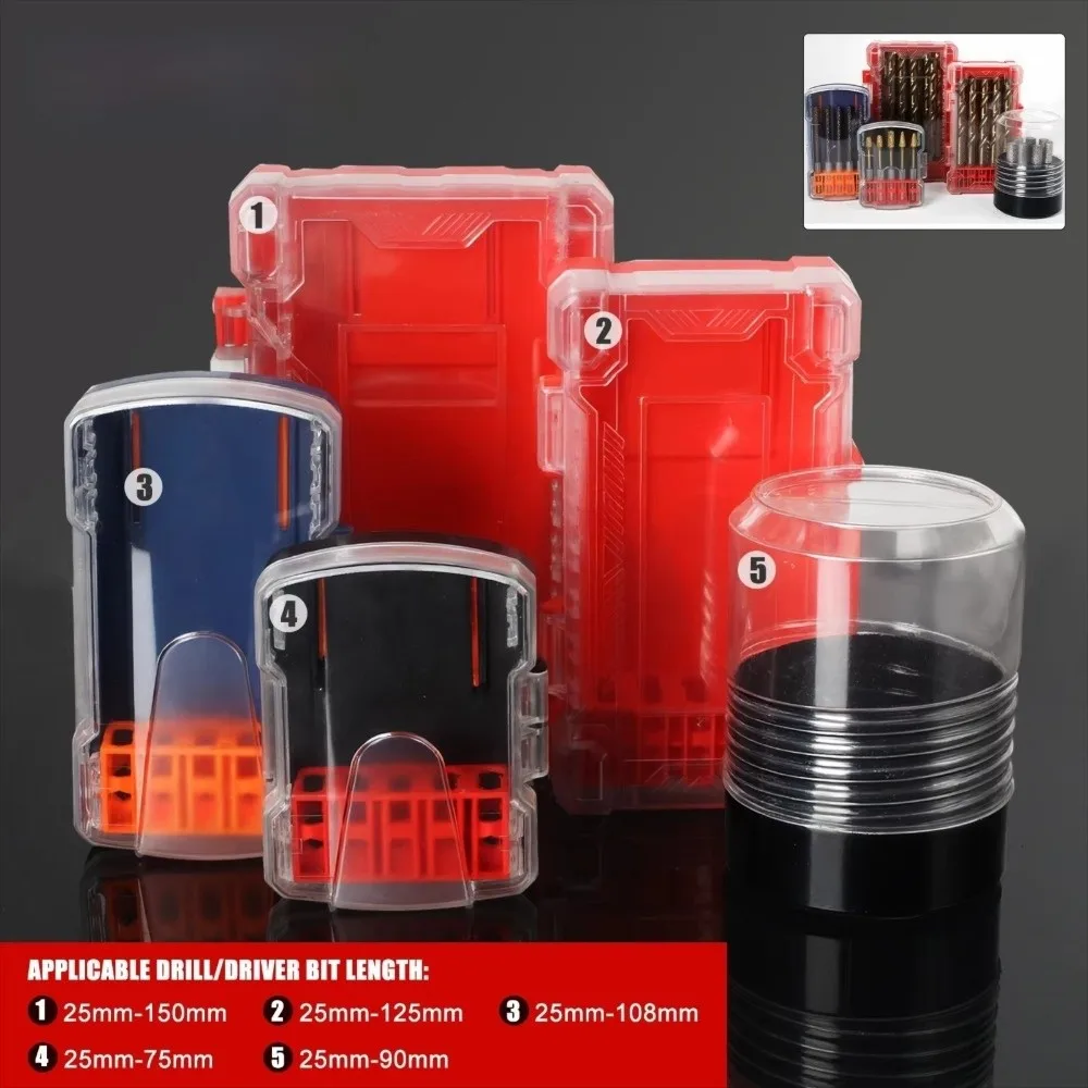 New Embedded Parts Drill Bit Storage Box Rotating Hangable Tool Holder Drill Bit Rack Detachable Sleeve Drill Bit Boxes