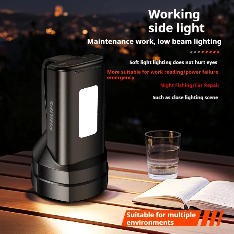2025 신형 필립스 SFL3121 USB 충전식 손전등, 야외 수색 및 구조, 구조 작업, 비상 구조 손전등