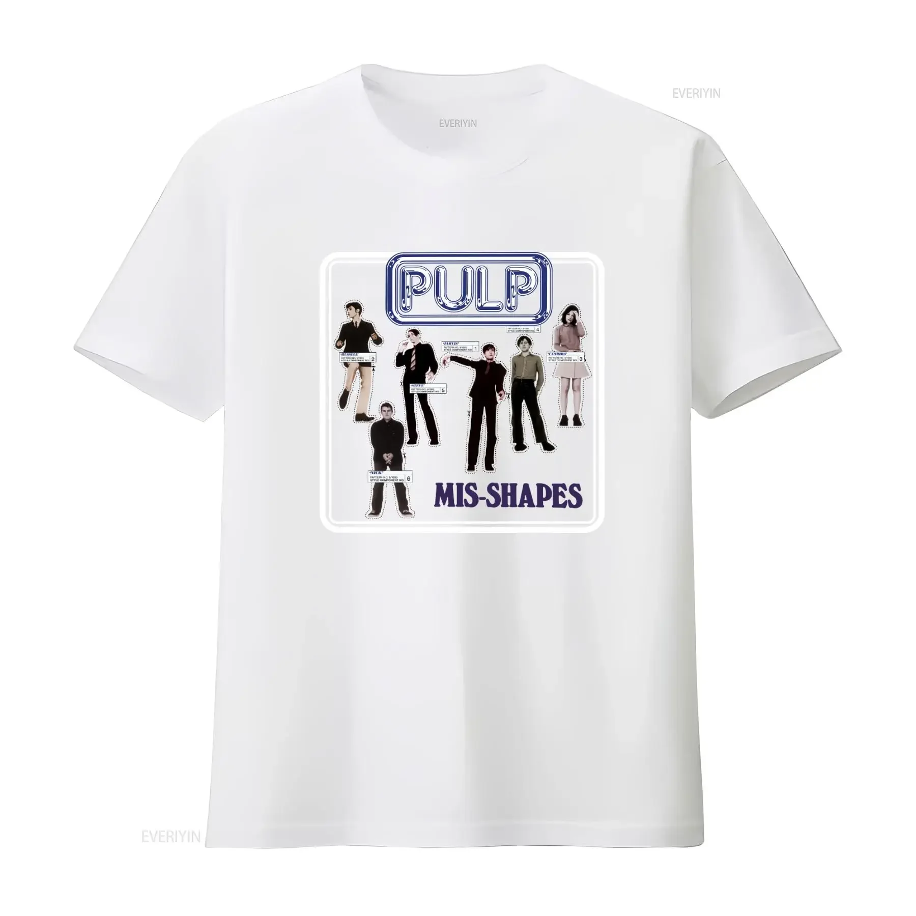 1995 Pulp Mis shapes Different Class Indie Pop Rock T Shirt vintage Washed graphic homme Soft Versatile Unisex designer clothes