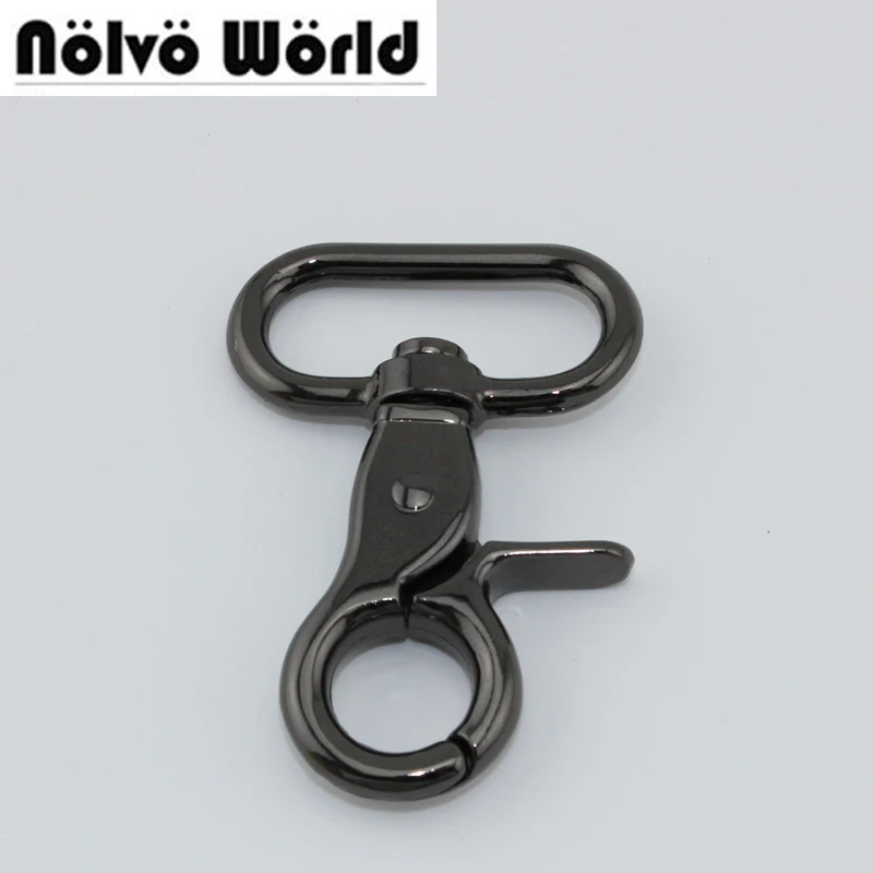 30pcs 5 colors 3.2cm 1.2 Inch big trigger snap hook GUN BLACK metal swivel clasp lobster claws swivel hook