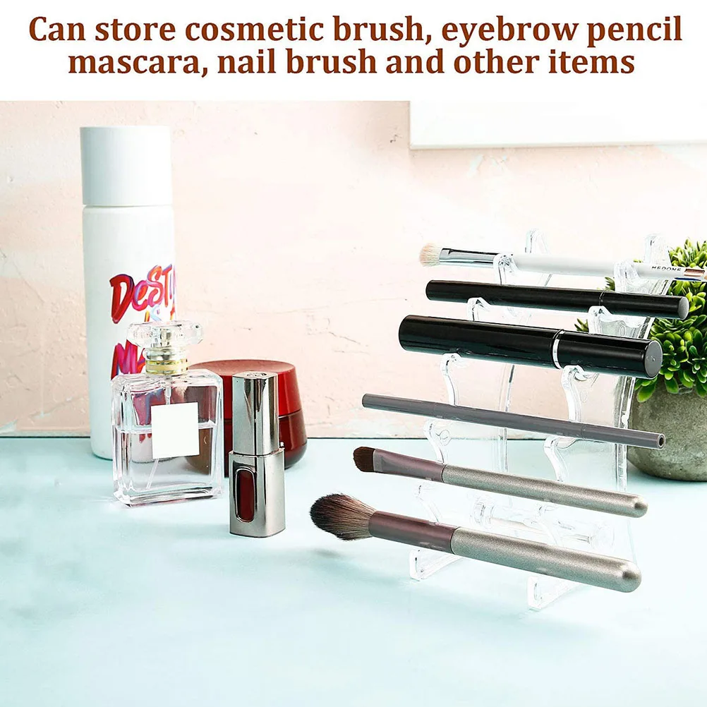 

4Pcs Acrylic Pen Rack Arc-Shaped Design Writing Pens Holder for Eyeliner Lipstick Fountain Pens Organizer Boutique