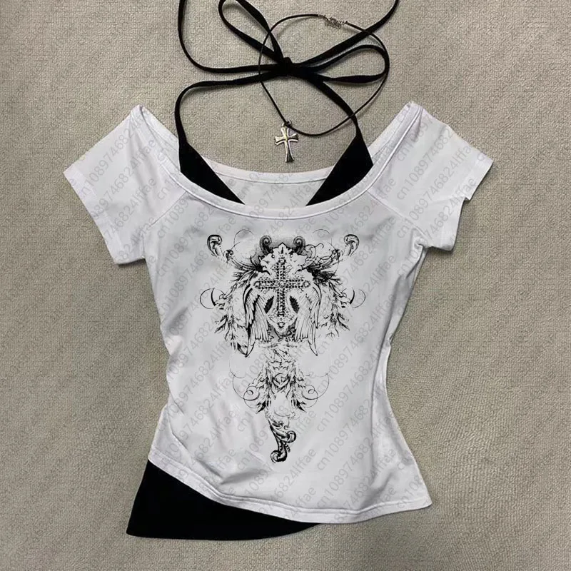 

Aesthetic pattern Vintage Basic Tees Ladies Clothes Retro Graphic Top Short Sleeve Casual T Shirt for Women Millennium style
