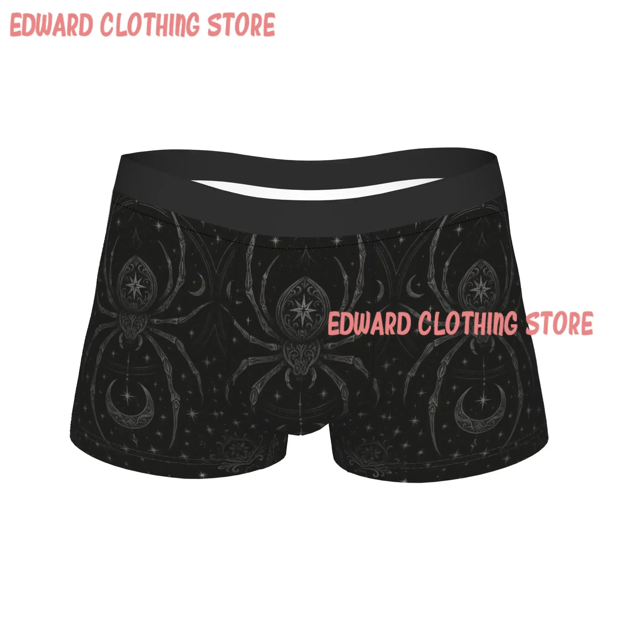 Spooky Giant Black Spider Art Underwear  Custom Boxershorts Quality Males Panties Soft Trend Boxer Brief Birthday Present
