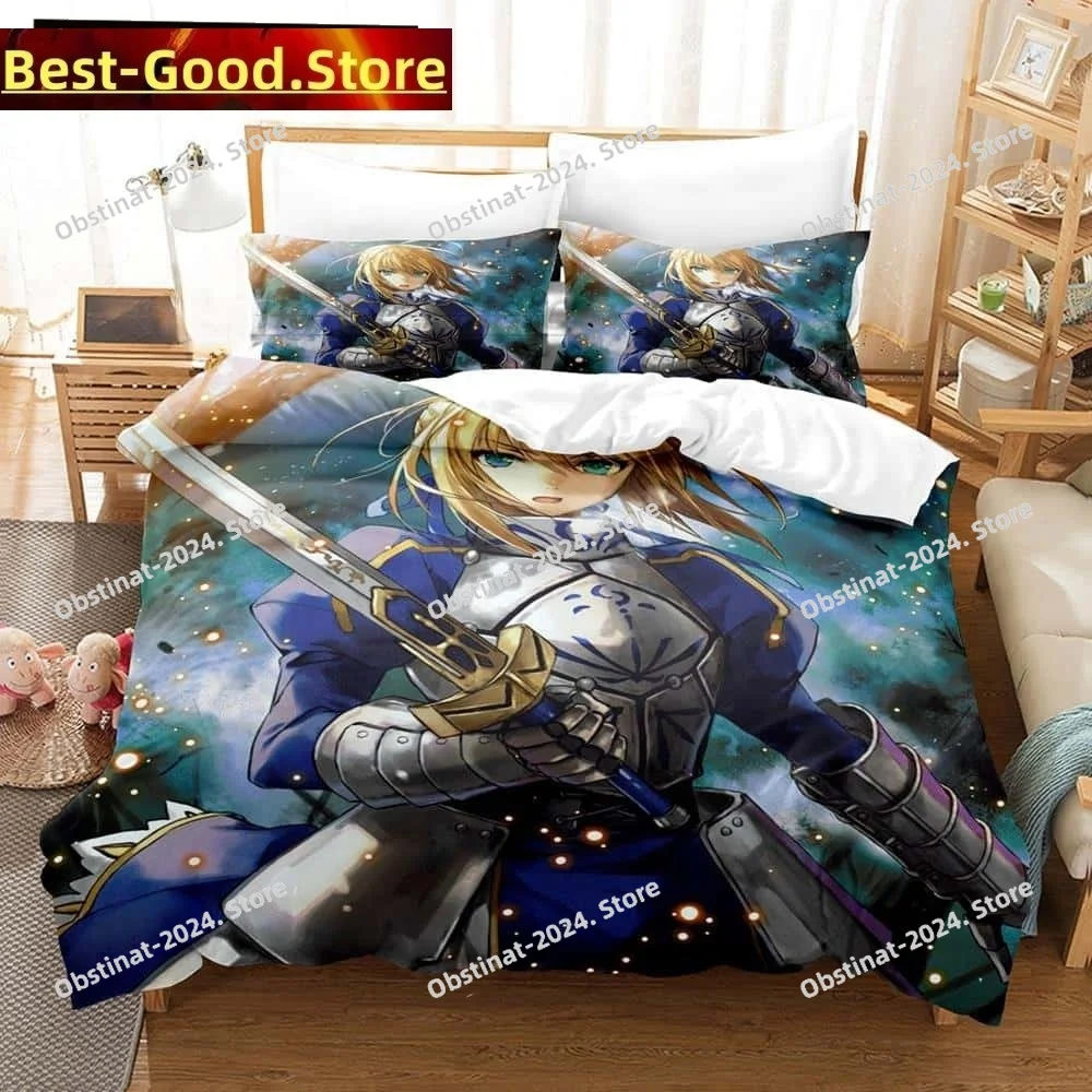 

3D Printed Anime FateStay Night Saber Bedding Set Single Twin Full Queen King Size Bed Set Adult Kid Bedroom Duvet cover Sets