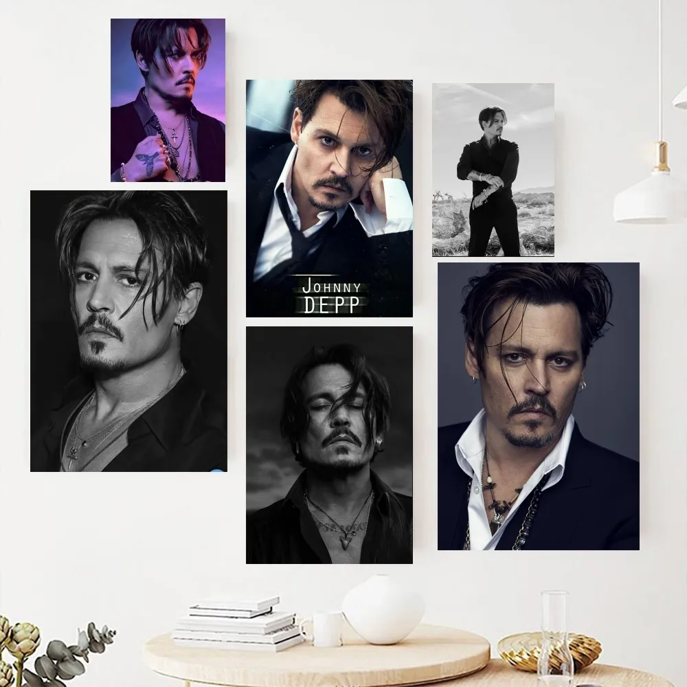 Actor Johnny Depp Poster Paintings on The Wall Picture for Living Room Interior Painting Room Decoration