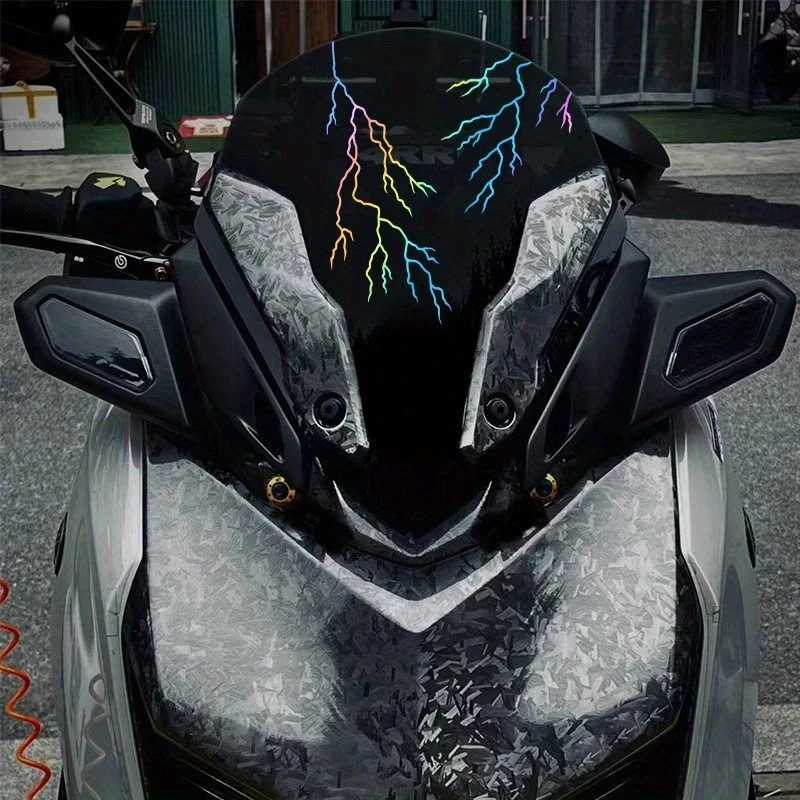 1PC Crack Lightning Creative DIY Motorbike Front Fairing Fuel Tank Helmet Scooter Vinyl Decals Decoration Motorcycle Sticker
