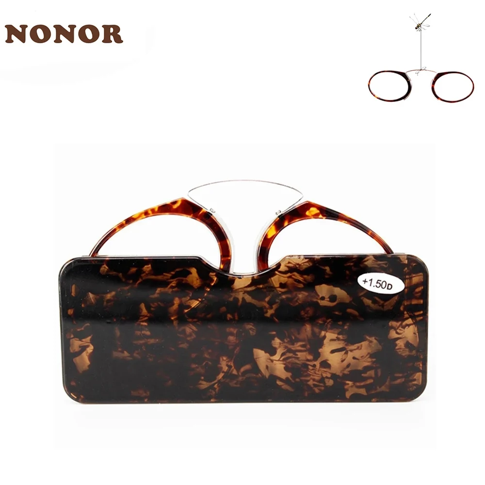 NONOR Clip Nose Mini Reading Glasses Men Women Readers Glasses Pince-nez Prescription Glasses TR90 Reading Glasses 1.5 2.0 2.5