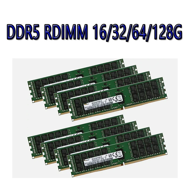 

DDR5 16G 32G 64G 128GB 4800 5600 Mhz Rdimm RAM RECC Memory Workfor Server R760 H13DSH H13SSW Mz73-LM0 X13DEI X13SEI-TF