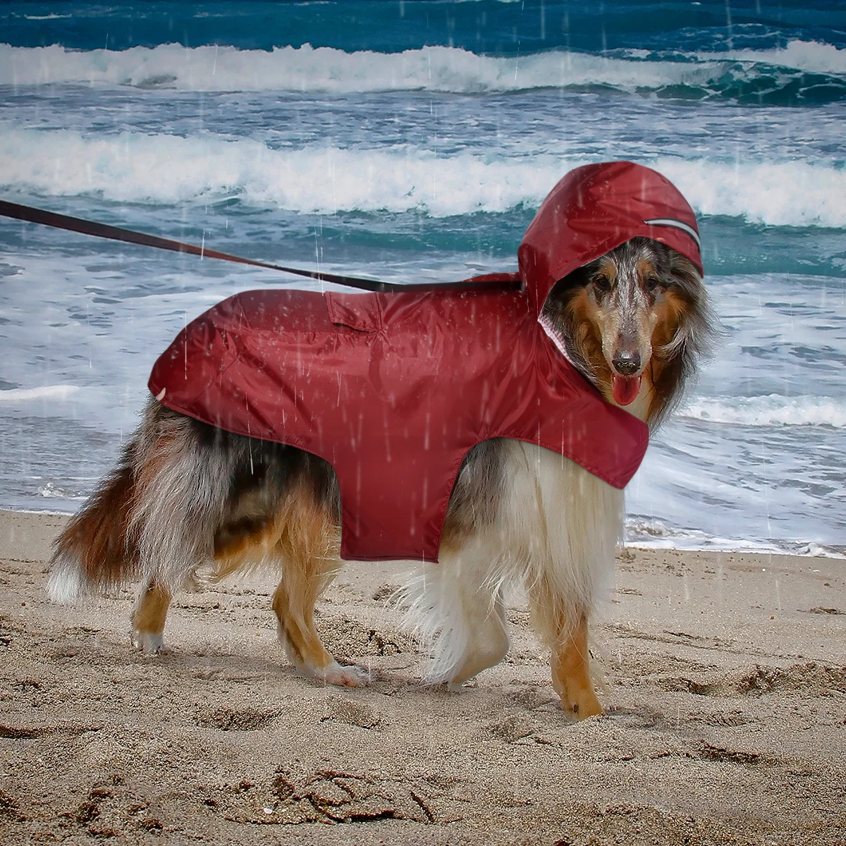 

Reflective Hooded Pet Dog Raincoat Red 5xl Waterproof Lightweight Breathable Outdoor Puppy Poncho Rain Jacket Rain Jacket