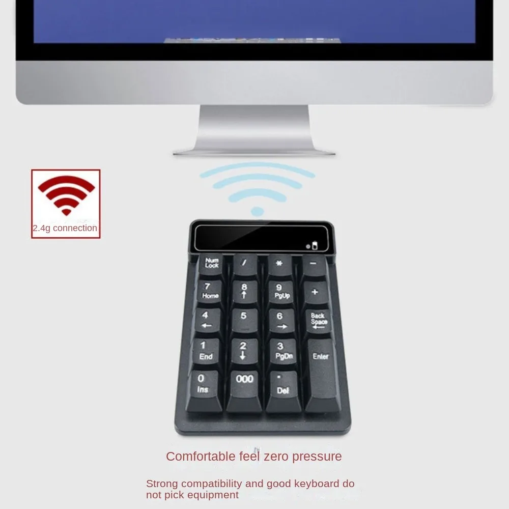 19 Keys 2.4G Wireless Numeric Keyboard Wired Keyboard Waterproof Computer Bluetooth Small Keyboard Mechanical Feel Portable