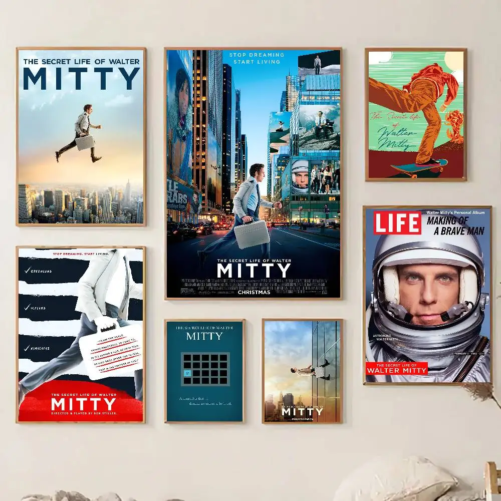 Movie T-The Secret Life Of Walter Mitty Poster Self-adhesive Art Room Entrance Restaurant Wall Decor Art Painting