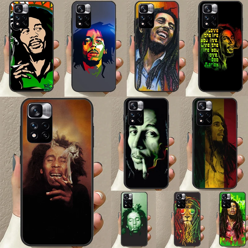 Reggae Bob Marley Phone Case For Xiaomi Redmi Note 12 11 8 9 10 Pro 9S 10S 11S 12S Redmi 9 10 12 C 10A Cover