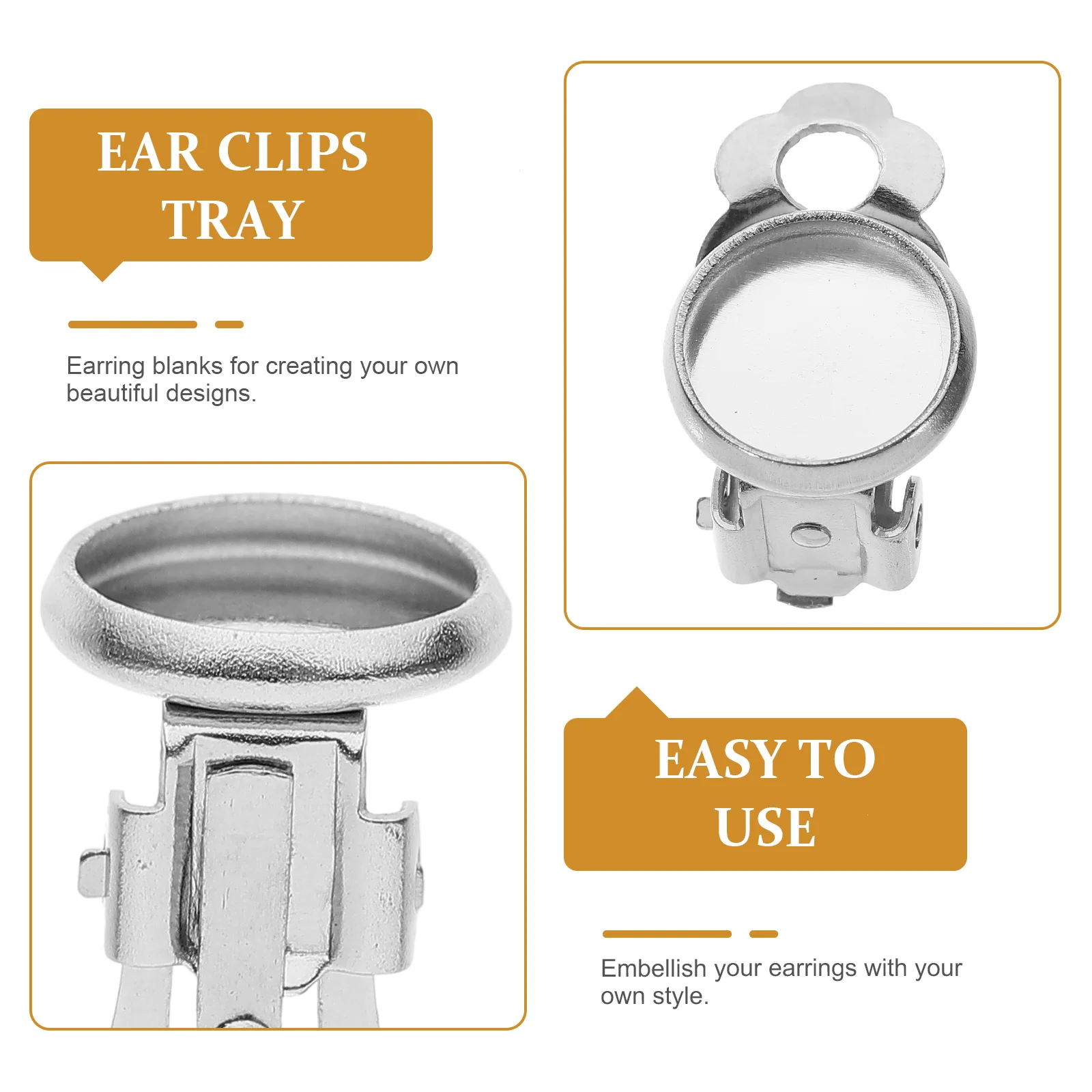 

50 Pcs Ear Clip Accessories Stainless Steel Clips DIY Jewelry Delicate Earrings Materials Beautiful