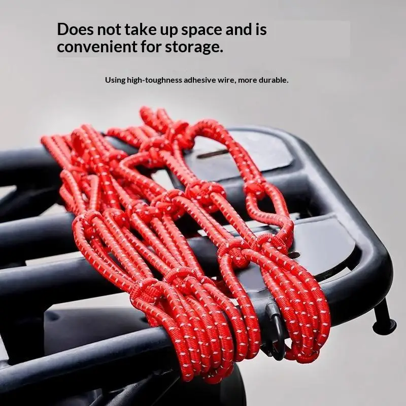 Motorcycle Helmet Cargo Net Night Reflective High Elasticity: Easy Storage Motorbike Ebike Bicycle Riding view 3