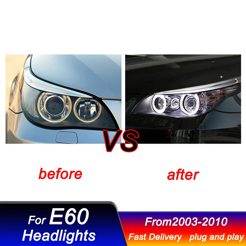 Car styling Headlights for BMW 5 series E60 2003-2010 new full LED DRL Dynamic Signal Head Lamp Bi Xenon Beam Headlamp Accembly