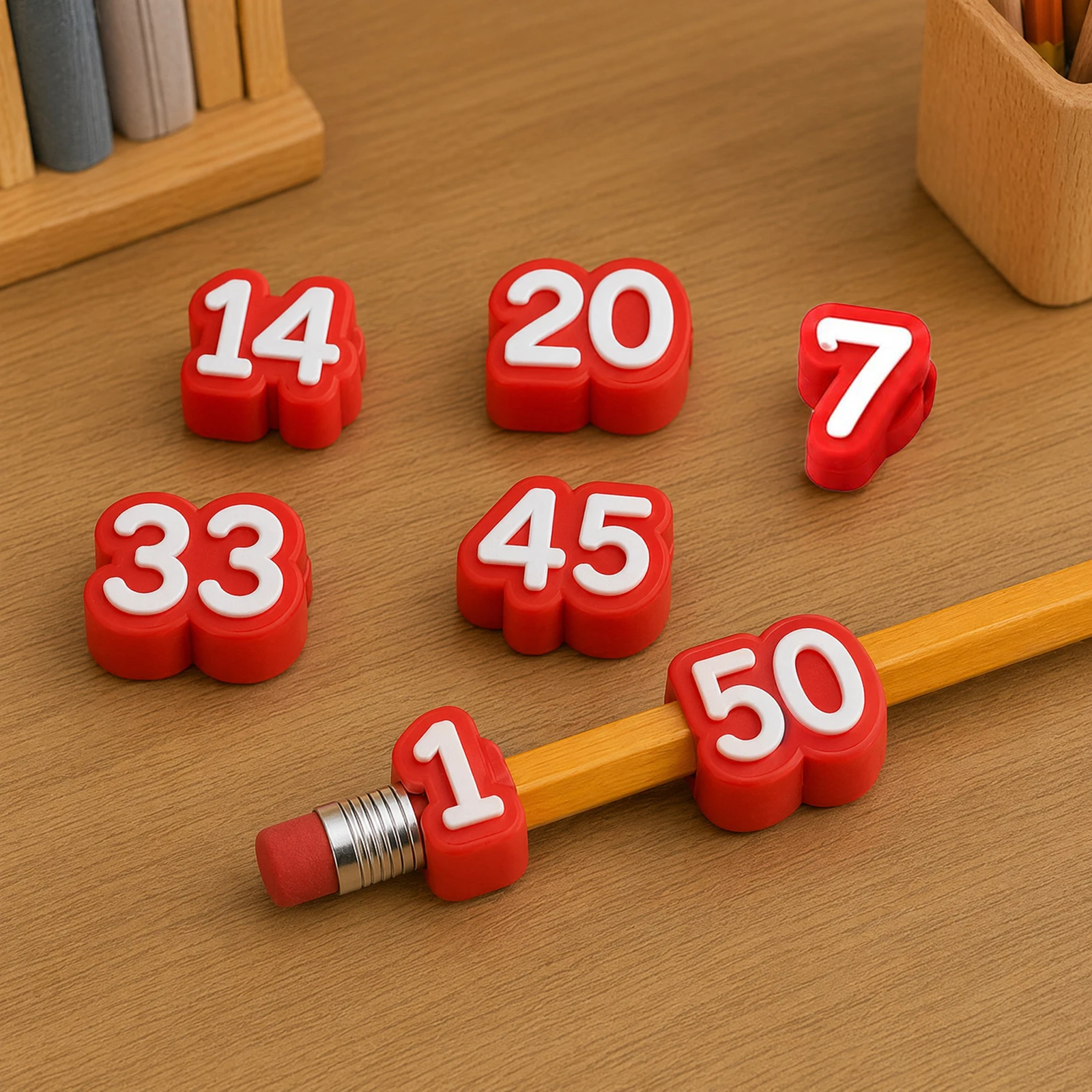 Pencil Caps Numbered 1-20 Colorful Reusable Labels Numbered Pencil Toppers Pencil Tracking Markers For Kids Students Teachers