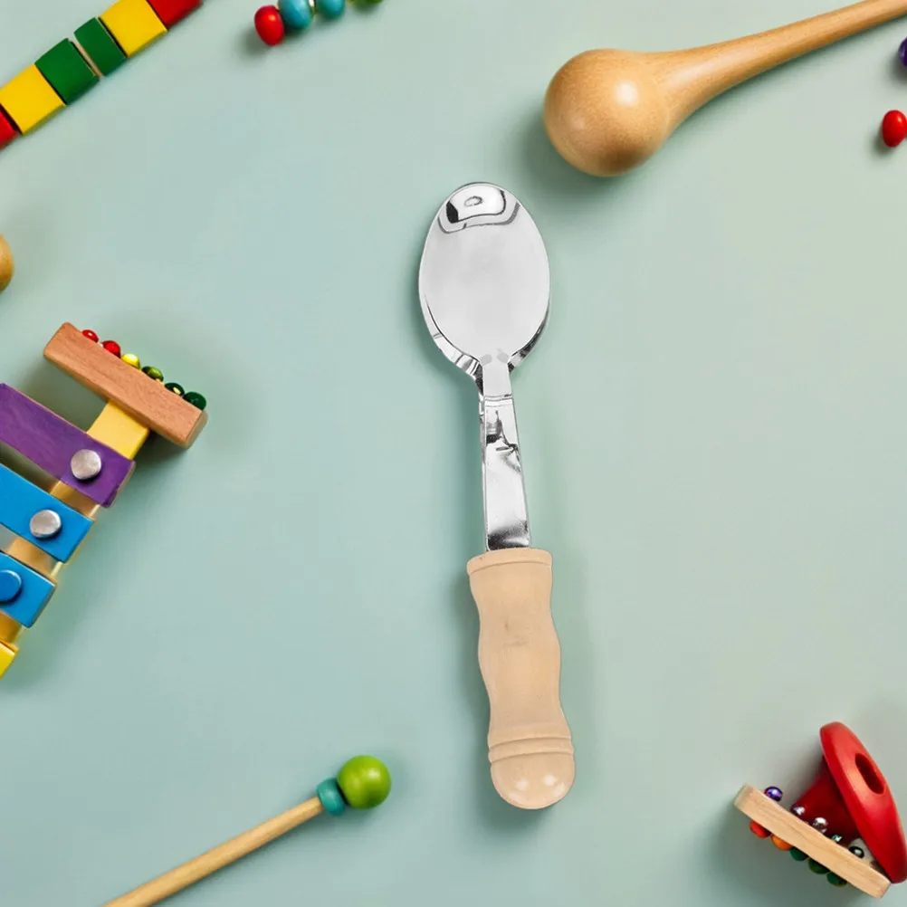 2Pcs Musical Spoons Stainless Steel Percussion Instrument Hand Percussion for Kids Adults Folk Music Lively Rhythm Portable view 2