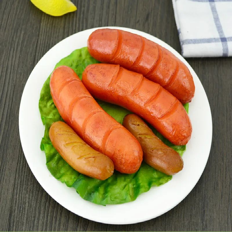 Beautiful PVC Sausage Model, Hot Dog, Food, Decorative Props, Perfect Table Display, Miniatures Occasions, 10 PCs/Lot