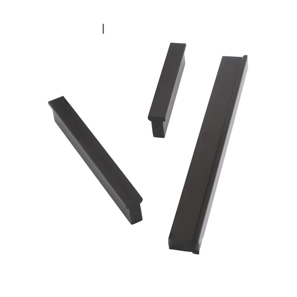 80/115/150/185/220/300mm Kitchen Cupboard Pulls Handles Cabinets and Drawers Matte Black Furniture Handles Wardrobe Pulls Drawer