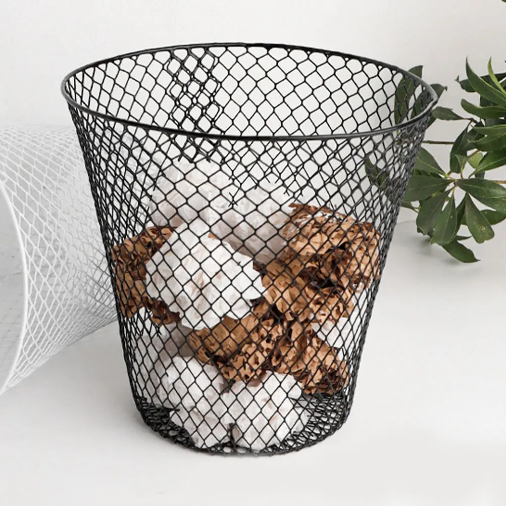 

2pcs Iron Storage Basket Multifunctional Home Office Laundry Hamper For Clothes Fruits Vegetables Daily Sundries Reusable Metal