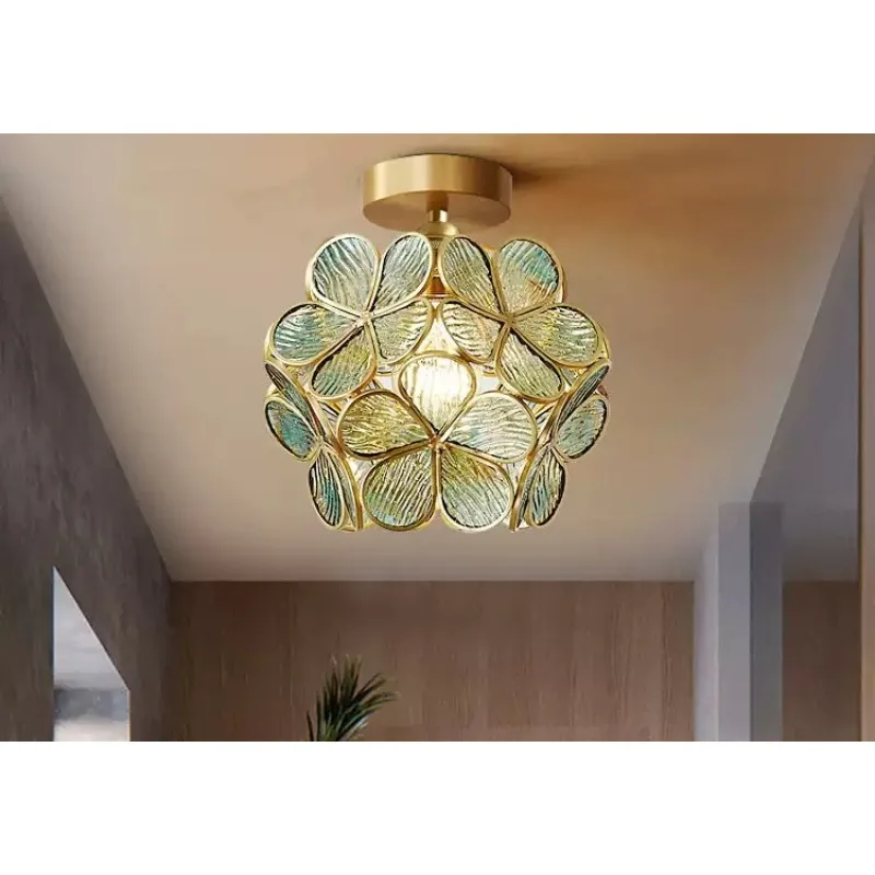Everbright Store 2026 New All-copper Entrance Small Ceiling Light Nordic Light Luxury Creative LED Corridor Balcony Light