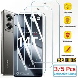 3/5Pcs Tempered Glass For Xiaomi Mi 14T 14 T Mi14T Pro Screen Protectors Protective Glass Film
