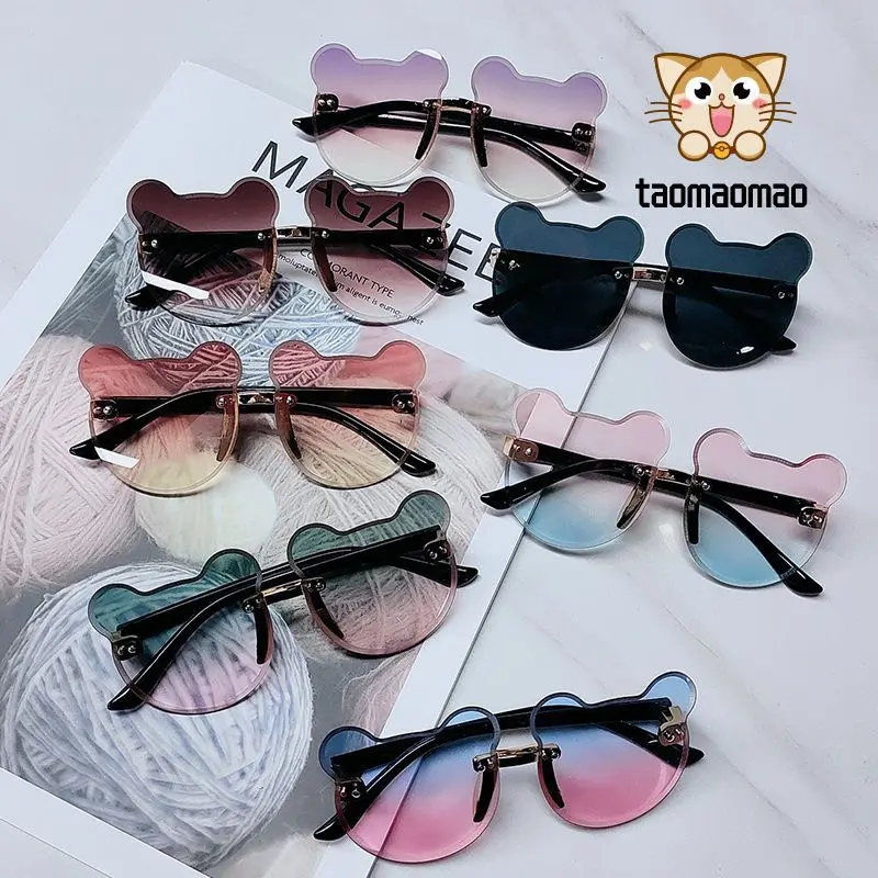 PC Kids Sunglasses New Party UV375 Eyewear Gradient Little Bear Cartoon Bear for Boys Girls