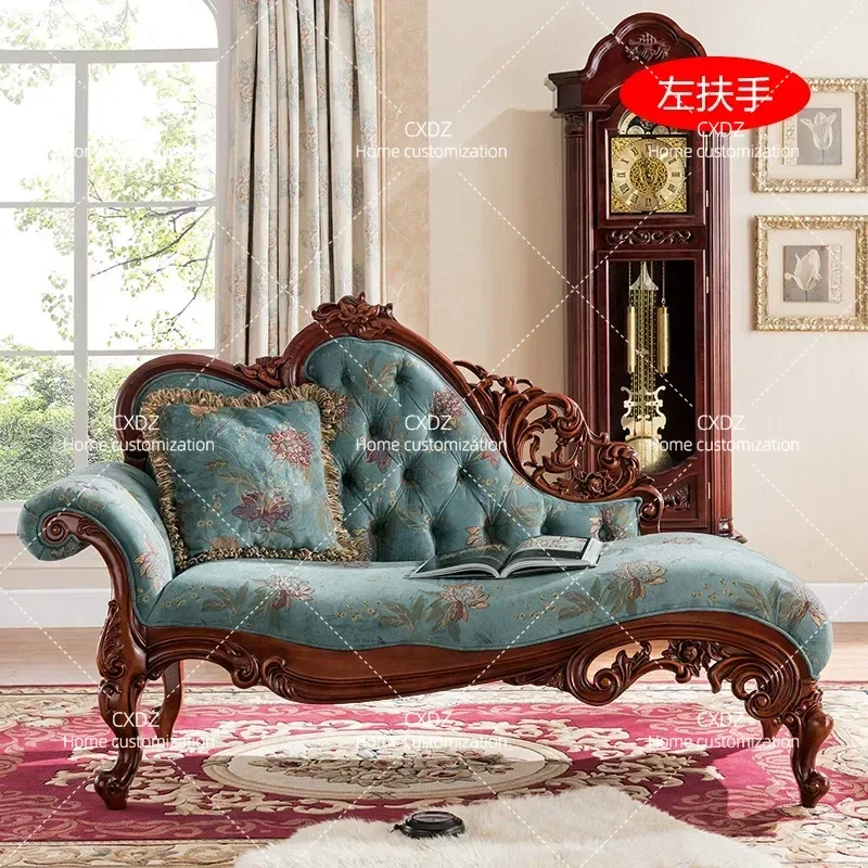 Solid Wood Recliner Chair Multi-functional Single Sofa for Living Room Bedroom Small Apartment Leisure Beauty Couch
