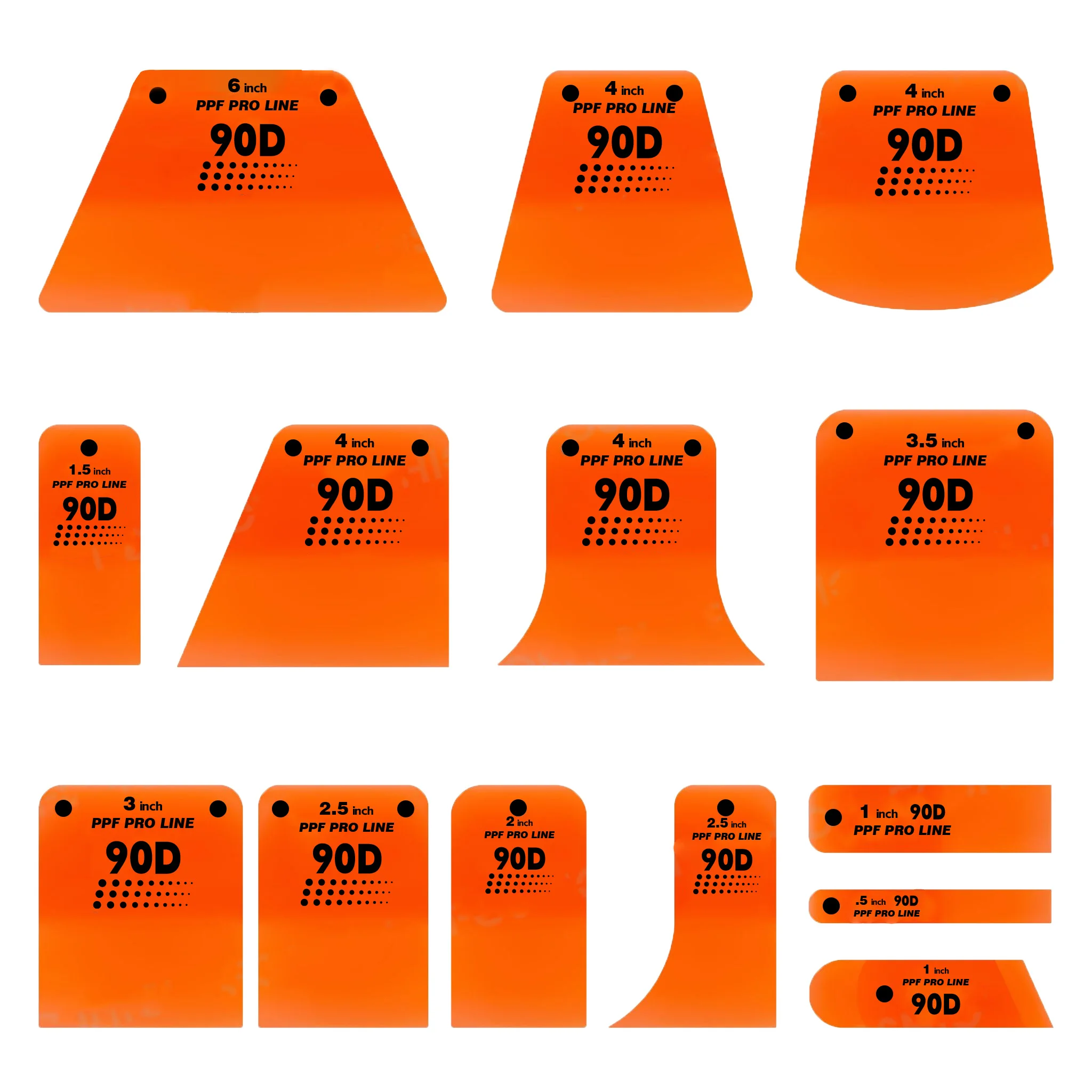 KUNAISI 90D Magnetic PPF Squeegee Set Orange Rubber Scraper For Car Paint Protection Film TPU Installation Wrap Tools Box