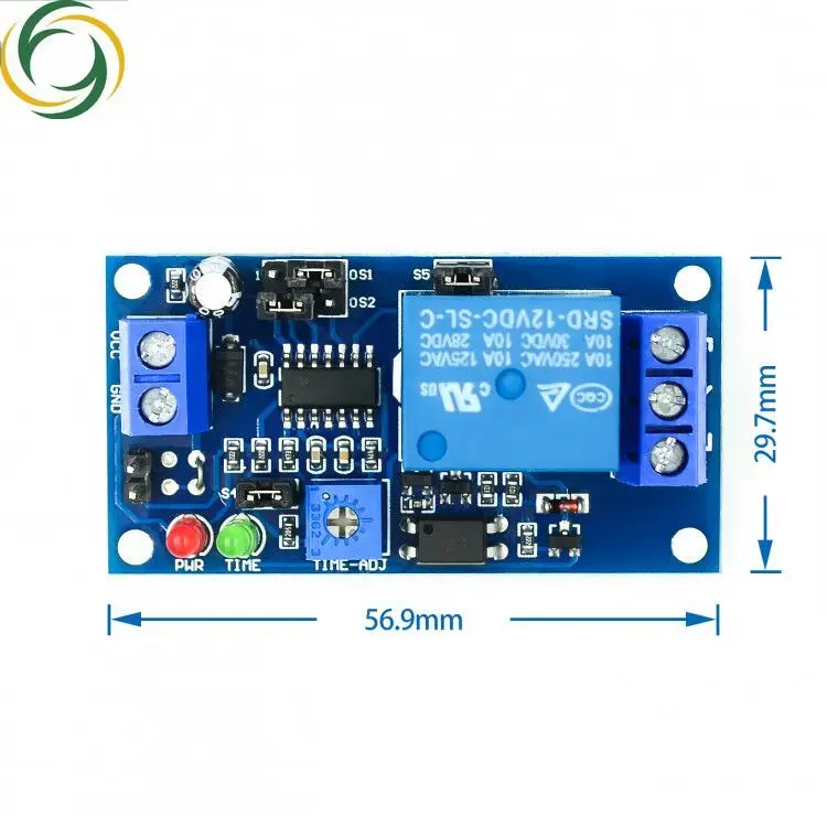 Modul sakelar nyala/mati Relay Delay kualitas tinggi dengan Timer DC 12V