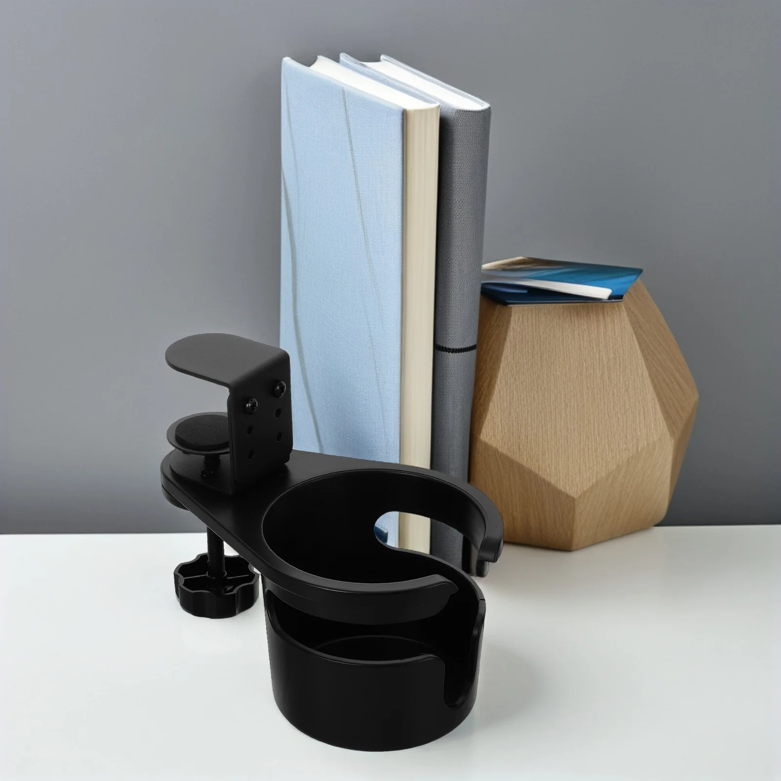 Morsetto portabicchieri per scrivania Morsetto regolabile da 63 mm senza ribaltamento su supporto girevole per porta bottiglie d'acqua da tavolo