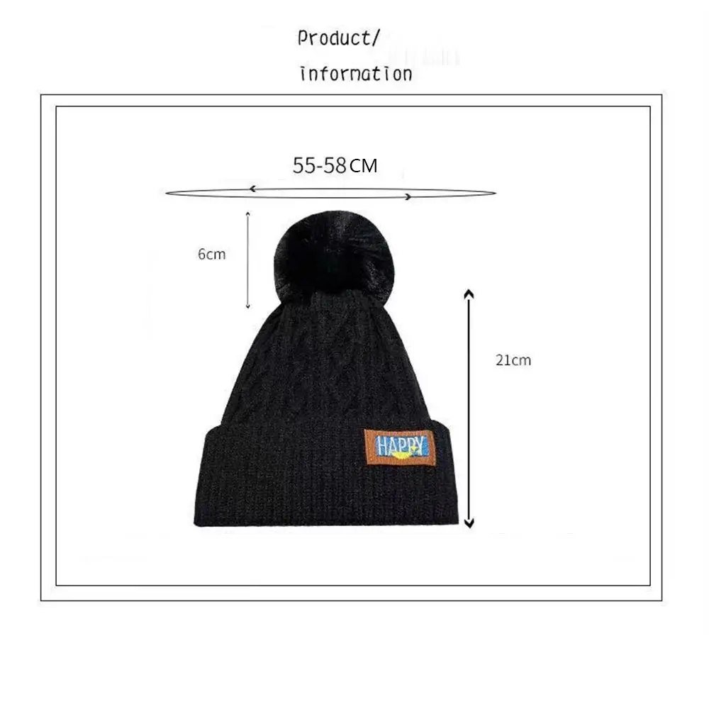 Casual Thickened Winter Hat Keep Warm Knitted Cap Beanie Hats Women