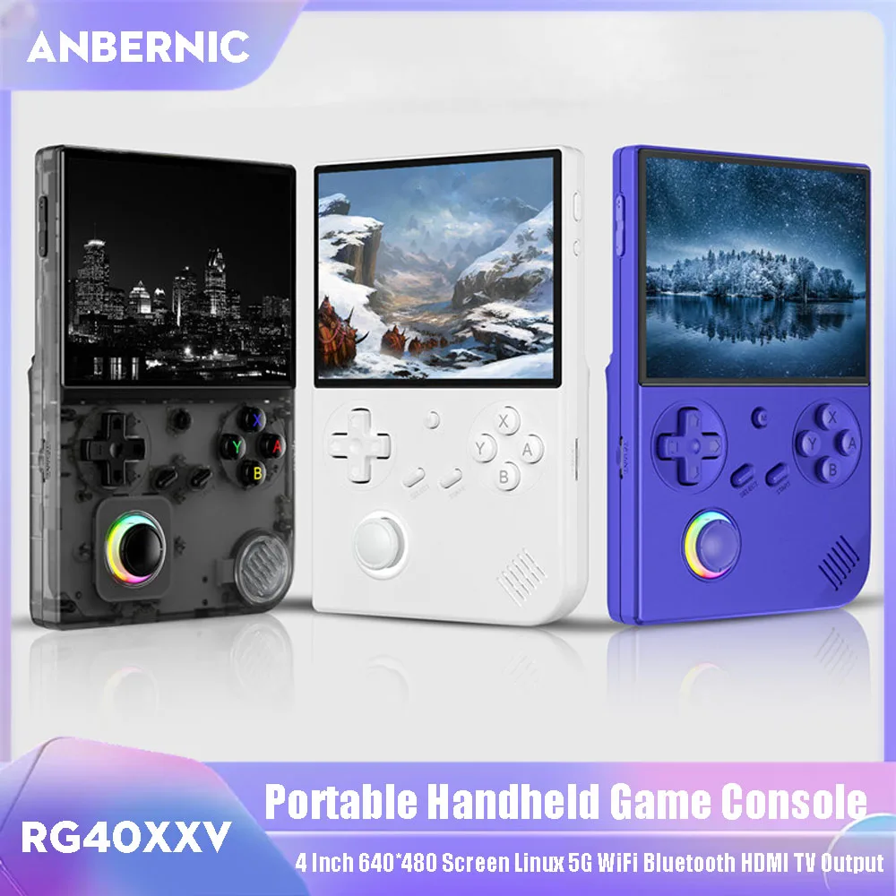 ANBERNIC RG40XXV Portable Handheld Game Console 4'' 640*480 Screen Linux System Video Game Player 5G WiFi Bluetooth HDMI Output