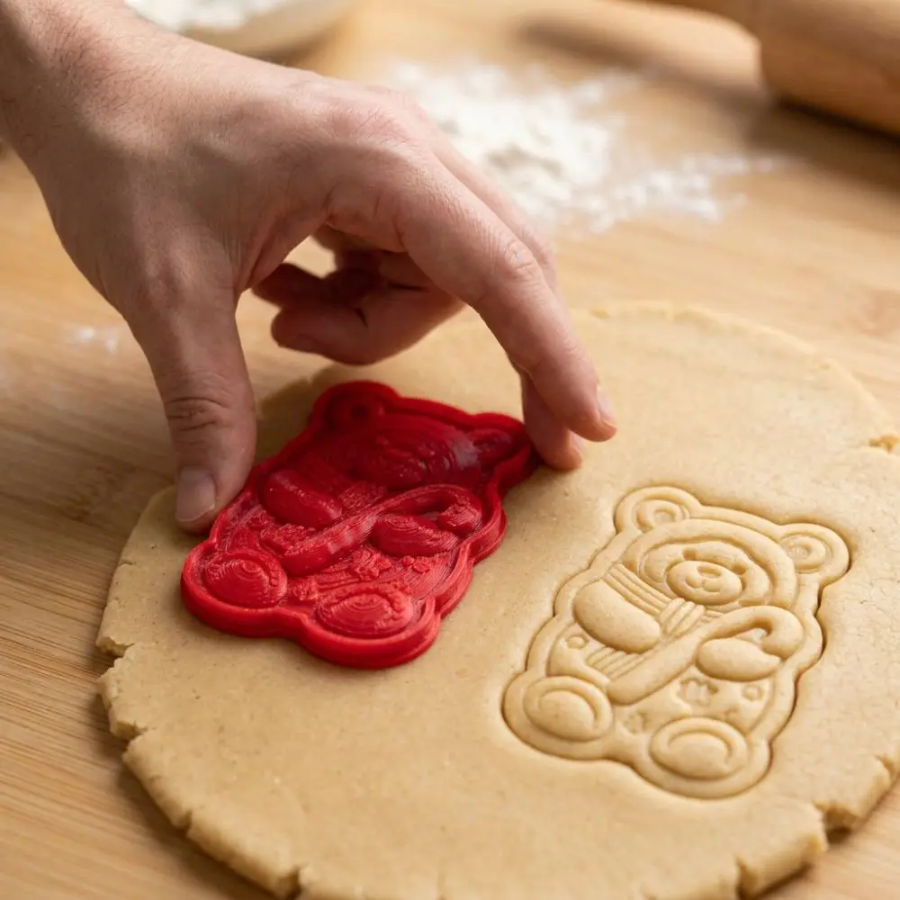 Snowman Sleigh Christmas Mini Pie Press Mold Embossed Food Grade Santa Cookie Hand-Press Mold Reindeer Quick Making