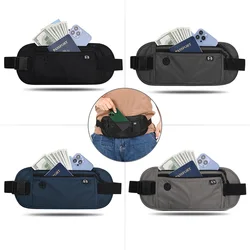 RFID Blocking Waterproof Waist Bag Hidden Pouch Travel Running Sports Belt Pouch Mobile Phone Bag Money Belt Bag Passport Holder