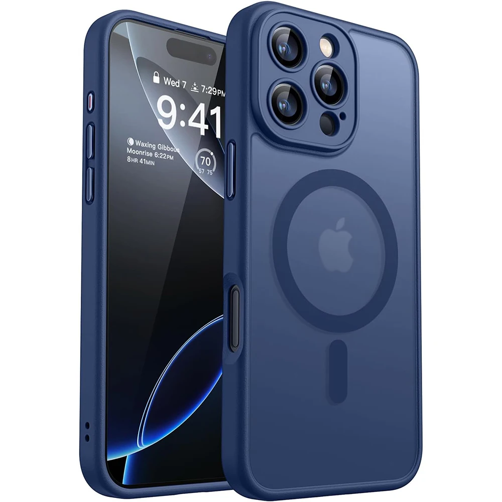 Magnetischer Luxus-Objektivschutz Matt Transluzente Hülle für iPhone 17 16 15 14 13 12 11 Pro Max für MagSafe Kabelloses Ladegerät Cover – Detail 7