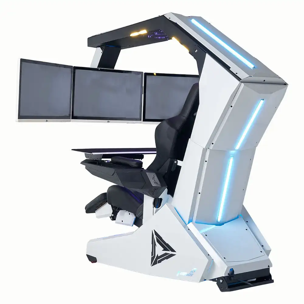 Imperator R1 Pro Recline Zero Gravity Gaming Cockpit تدليك المتكلم رصد قابل للتعديل RGB كرسي محطة العمل قمرة القيادة الكمبيوتر